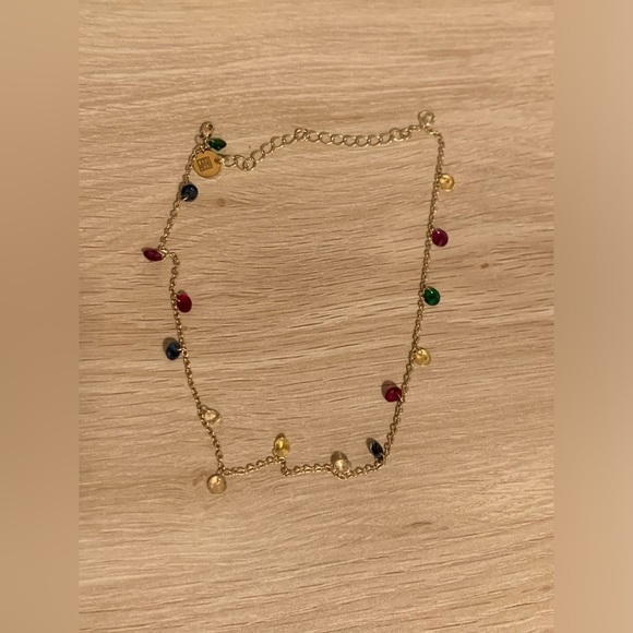 GOLD TONED RAINBOW CHOKER NECKLACE - Picture 1 of 2